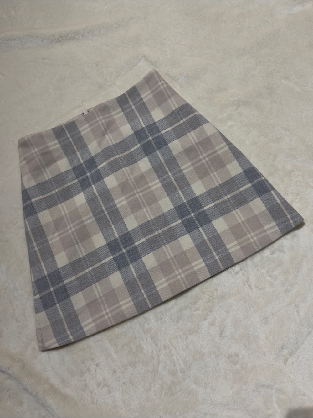 Wilfred Plaid Mini Skirt in Gray and Cream